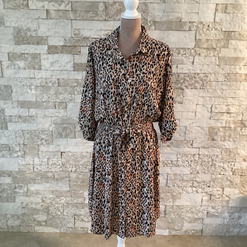 Millennium Leopard Print Shirt Dress